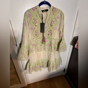 Chic Cream and Pink Women's Tunic
